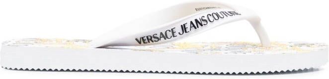 Versace Jeans Couture 'Barocco' print flip flops White