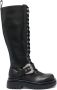 Versace Jeans Couture baroque-buckle knee-high boots Black - Thumbnail 1