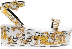 Versace Jeans Couture baroque pattern-print 70mm sandals White