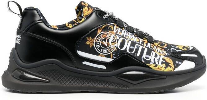 Versace Jeans Couture baroque pattern-print lace-up sneakers Black