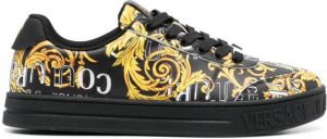 Versace Jeans Couture baroque pattern-print lace-up sneakers Black