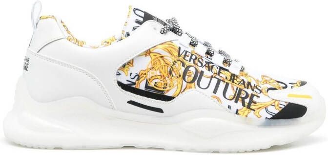 Versace Jeans Couture baroque pattern-print lace-up sneakers White