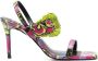Versace Jeans Couture baroque-print 90mm square-toe sandals Pink - Thumbnail 1