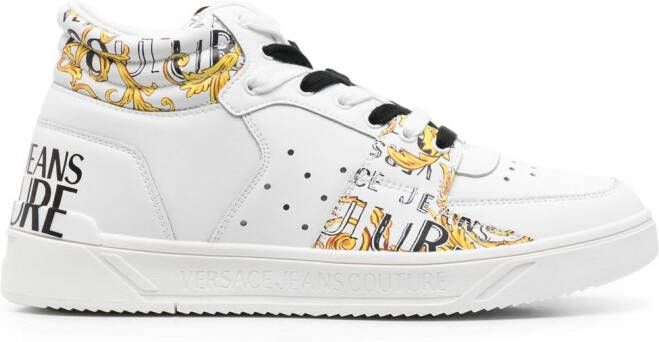 Versace Jeans Couture baroque-print hi-top sneakers White