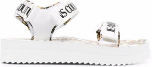 Versace Jeans Couture baroque-print logo sandals White