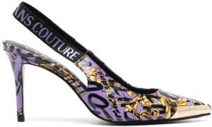 Versace Jeans Couture baroque-print pointed-toe pumps Purple