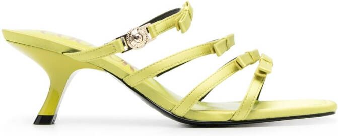 Versace Jeans Couture bow-detail kitten heel sandals Green