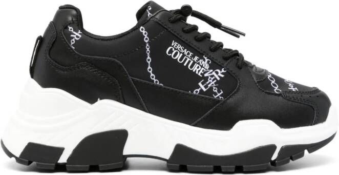 Versace Jeans Couture chain-link print panelled sneakers Black