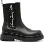 Versace Jeans Couture Drew logo-print pull-on boots Black - Thumbnail 1