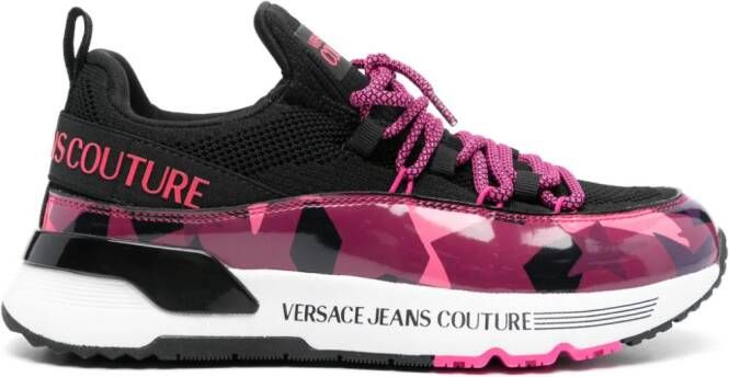 Versace Jeans Couture graphic-print panelled sneakers Black