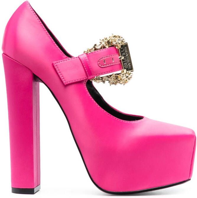 Versace Jeans Couture Hurley 150mm satin platform pumps Pink