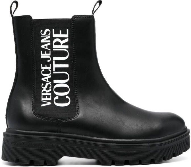 Versace Jeans Couture leather Chelsea boots Black