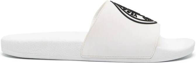 Versace Jeans Couture logo-embossed slip-on slides White