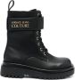 Versace Jeans Couture logo-lettering combat boots Black - Thumbnail 1
