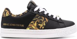 Versace Jeans Couture logo-patch lace-up sneakers Black