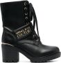 Versace Jeans Couture logo-plaque lace-up boots Black - Thumbnail 1
