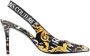 Versace Jeans Couture logo-print 90mm slingback pumps Black - Thumbnail 1