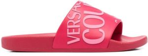 Versace Jeans Couture logo-print beach sliders Pink