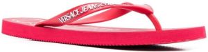 Versace Jeans Couture logo-print flip flops Red