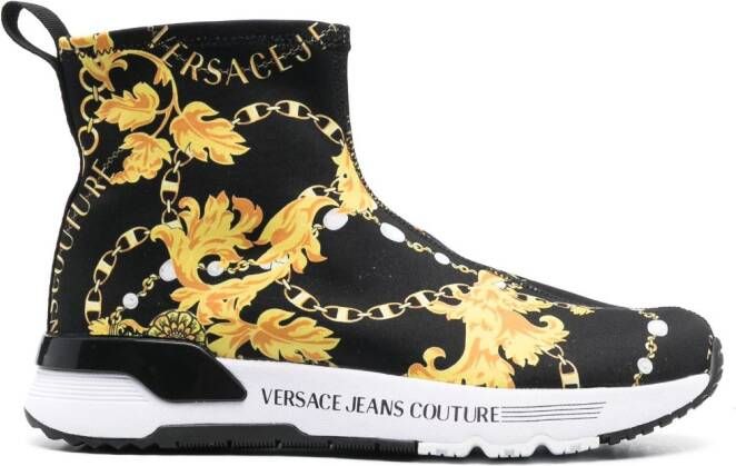 Versace Jeans Couture logo-print hi-top sneakers Black