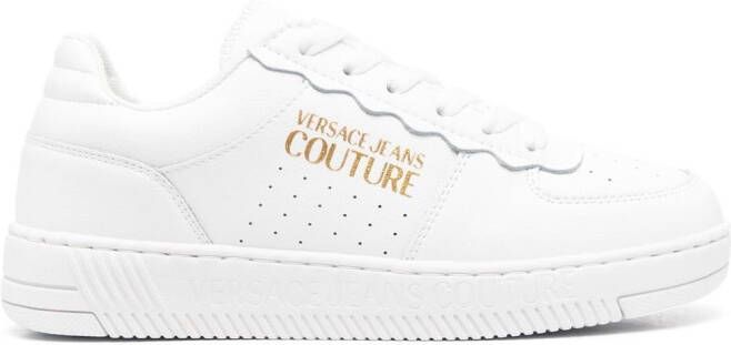 Versace Jeans Couture logo-print leather sneakers White