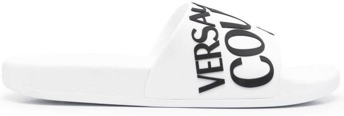Versace Jeans Couture logo-print pool sliders White