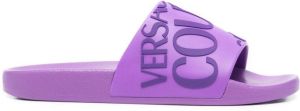 Versace Jeans Couture logo-print pool slides Purple