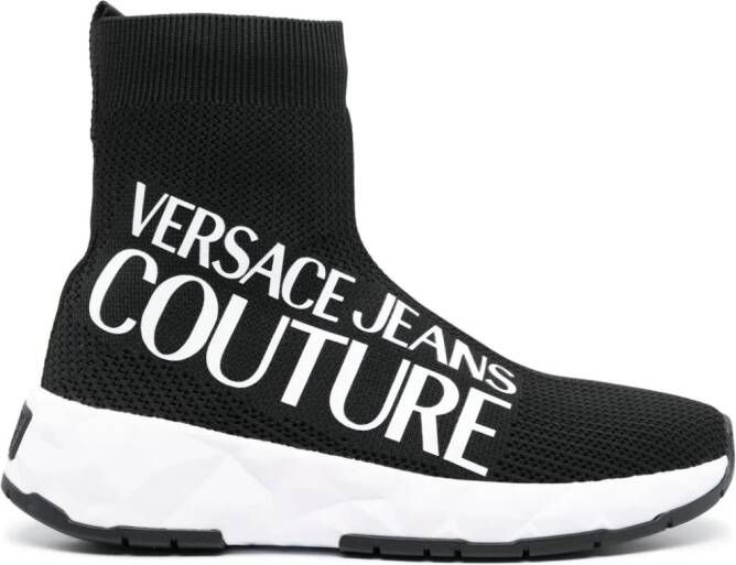 Versace Jeans Couture logo-print sock sneakers Black