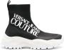 Versace Jeans Couture logo-print sock-style sneakers Black - Thumbnail 1