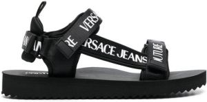 Versace Jeans Couture logo-print strappy sandals Black