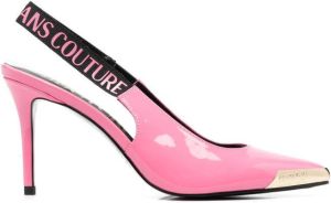 Versace Jeans Couture logo-strap slingback pumps Pink
