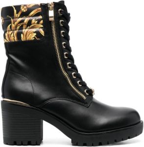Versace Jeans Couture Mia Garland-print 70mm ankle boots Black
