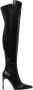 Versace Jeans Couture pointed-toe faux-leather knee boots Black - Thumbnail 1