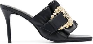 Versace Jeans Couture ruffle buckle-detail 95mm sandals Black