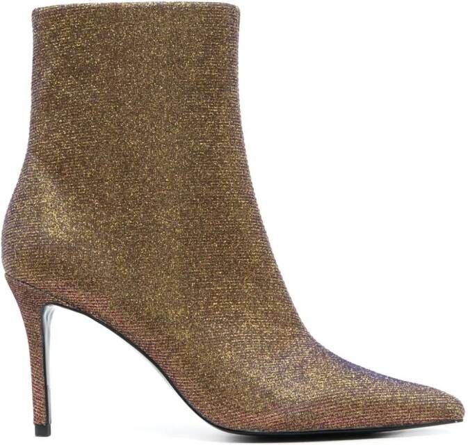 Versace Jeans Couture Scarlett 90mm metallic ankle boots Gold