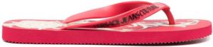 Versace Jeans Couture side logo-print flip flops Red