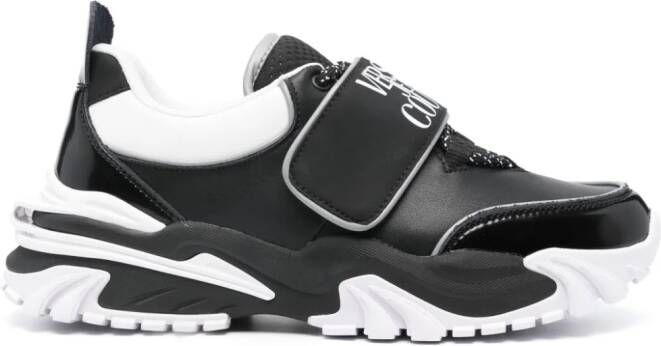 Versace Jeans Couture touch-strap leather sneakers Black