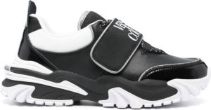 Versace Jeans Couture touch-strap leather sneakers Black