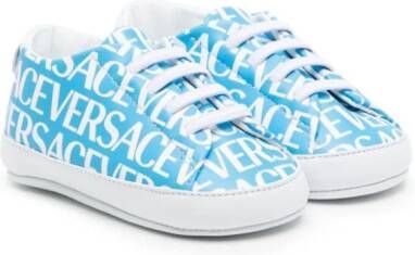 Versace Kids all-over logo-print sneakers Blue