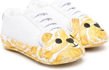 Versace Kids Barocco-print leather pre-walkers White