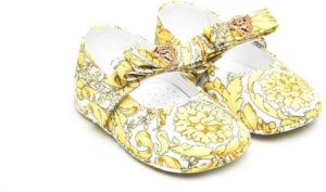 Versace Kids baroque-print ballerina shoes White