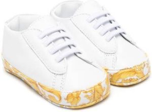 Versace Kids baroque-print lace-up sneakers White