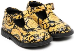 Versace Kids baroque-print leather sandals Yellow