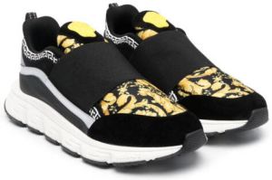 Versace Kids Baroque slip-on sneakers Black