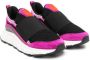 Versace Kids colour-block slip-on sneakers Black - Thumbnail 1