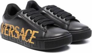 Versace Kids Greca low-top sneakers Black