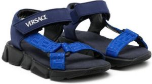 Versace Kids Greca pattern touch-strap sandals Blue