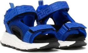 Versace Kids Greca-print touch-strap sandals Blue