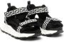 Versace Kids Greca-print touch-strap sneakers Black - Thumbnail 1