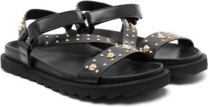 Versace Kids La Medusa studded leather sandals Black